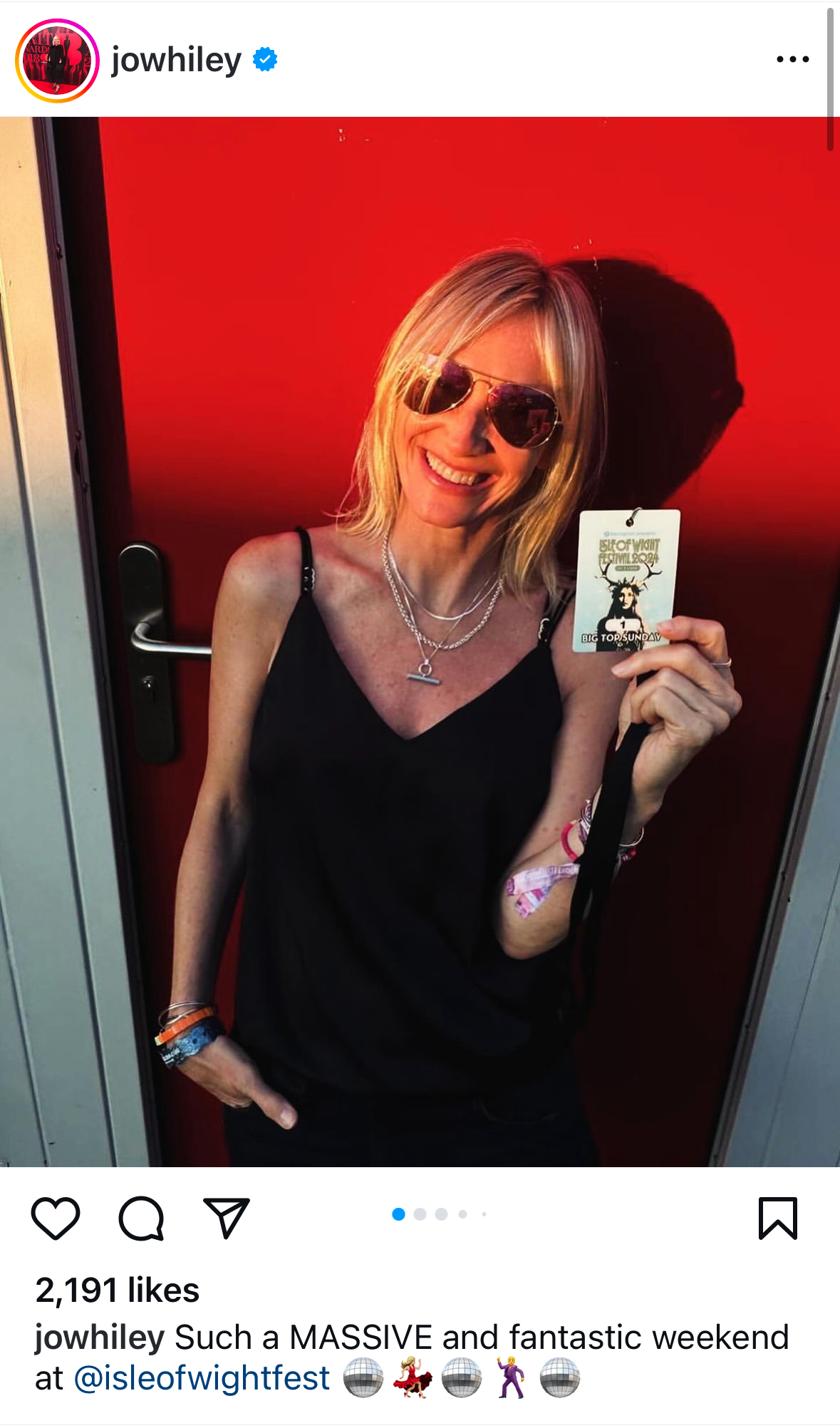 Jo Whiley’s Isle of Wight Festival Outfit