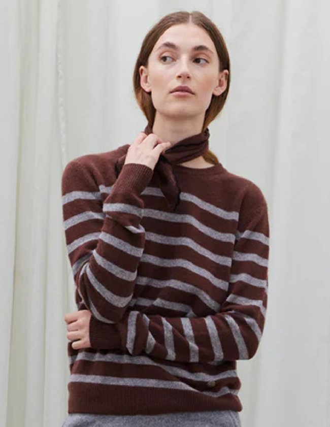 Bibi striped brown jumper by Beta Studios