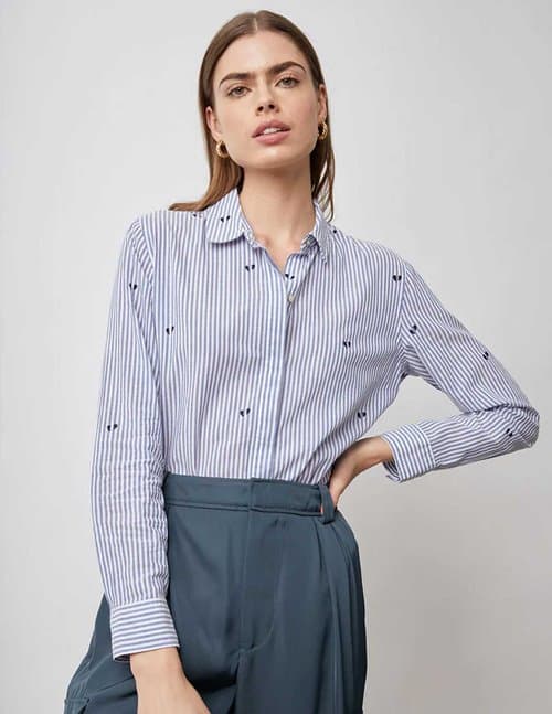 melt the lady セットアップstitch stripe blouse shimizu-kazumichi.com