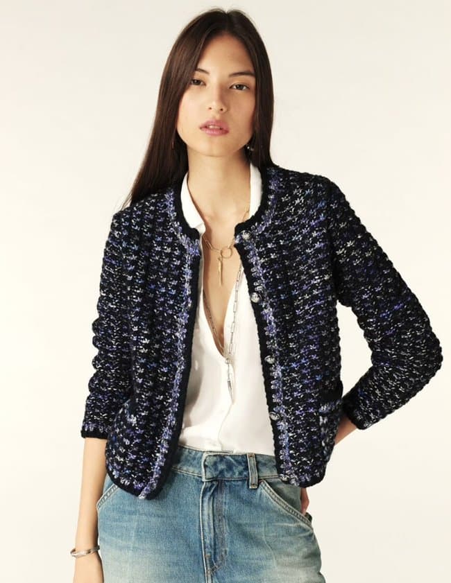 ba&sh beloni cardigan - marine