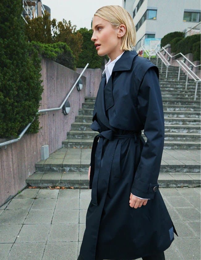 BRGN raindrop trench coat - black