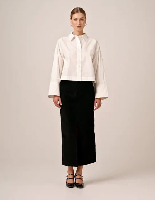 byTiMo corduroy pencil skirt - black