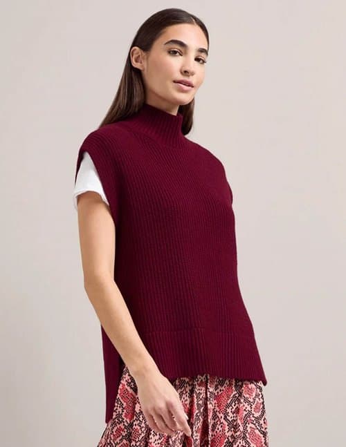 Cefinn janice sleeveless jumper - burgundy