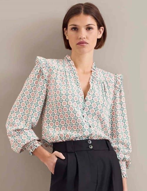 Cefinn stella shirt - cream floral