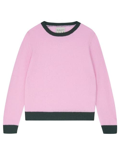 Jumper 1234 contrast crew jumper - rose