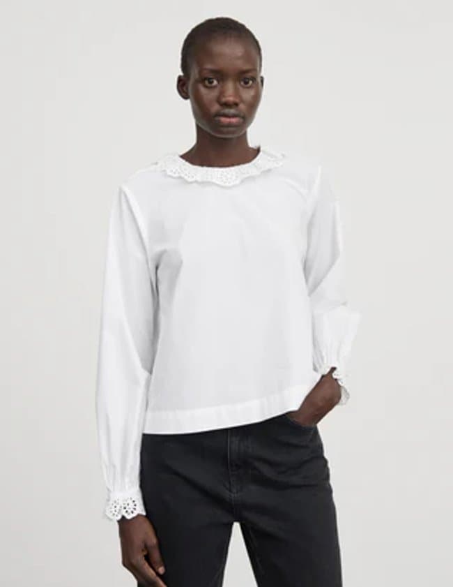 SKALL Studio cornflower blouse - optic white