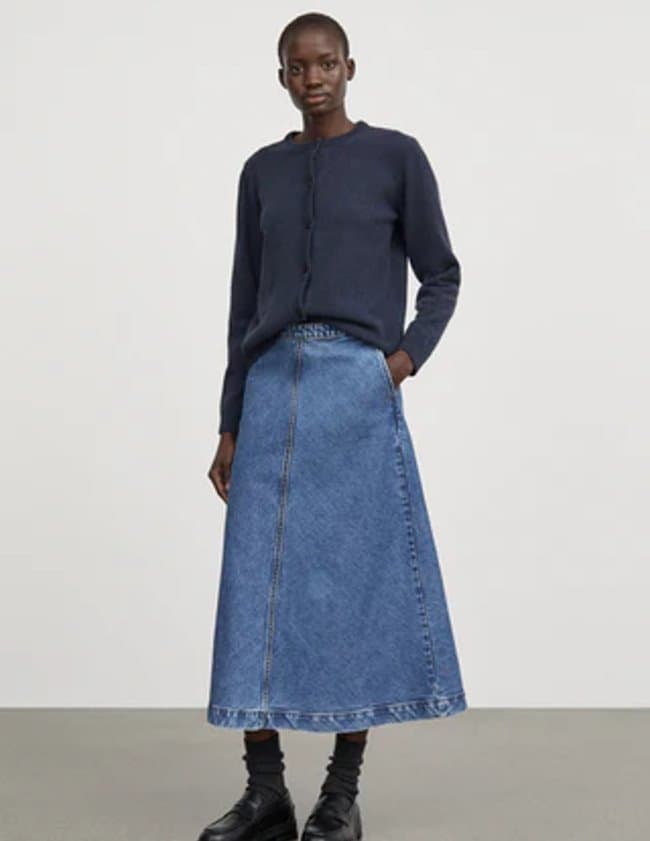 SKALL Studio imana skirt - washed mid blue