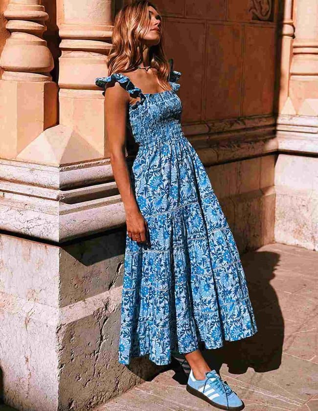 Pink City Prints jessica dress - azure rose