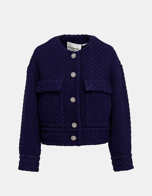 Essentiel Antwerp gouveau cropped jacket - blue