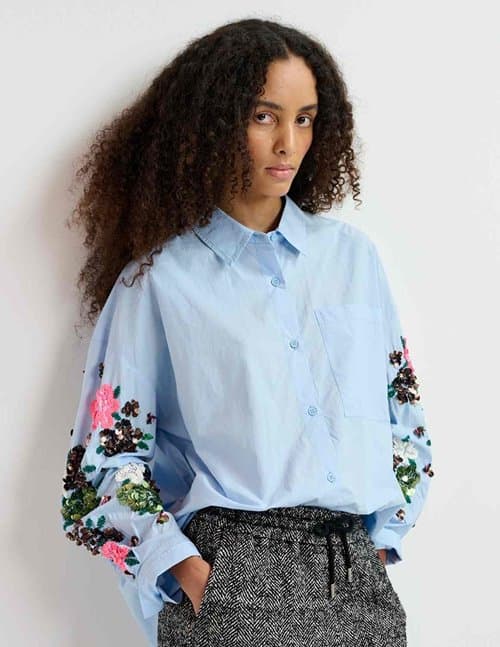 Essentiel Antwerp gristle shirt - light blue