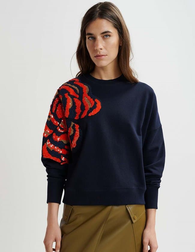 Essentiel Antwerp gag sequin sweatshirt - blue