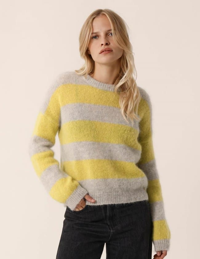 Des Petits Hauts banelle jumper - grey/yellow