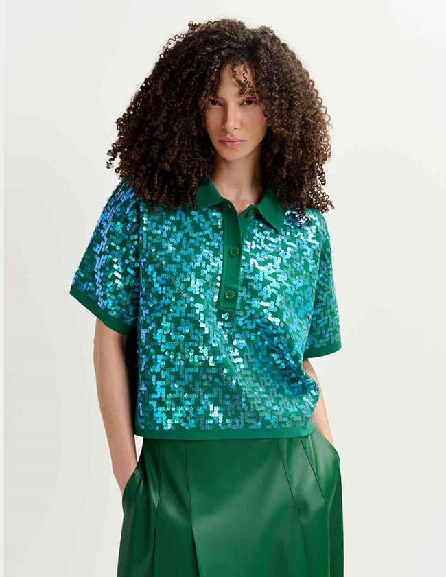 Essentiel Antwerp glitz top - green