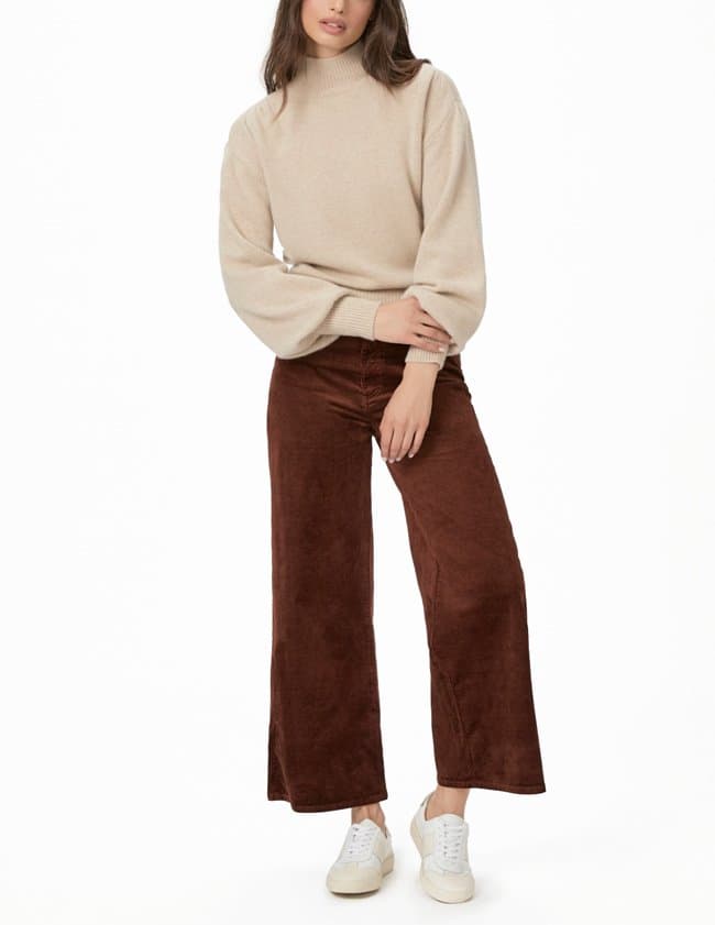 Paige Jeans harper ankle trousers - brown cord