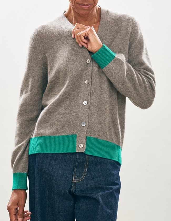 Jumper 1234 contrast cardigan - grey