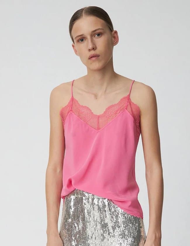 Stella Nova silk slip top - pink