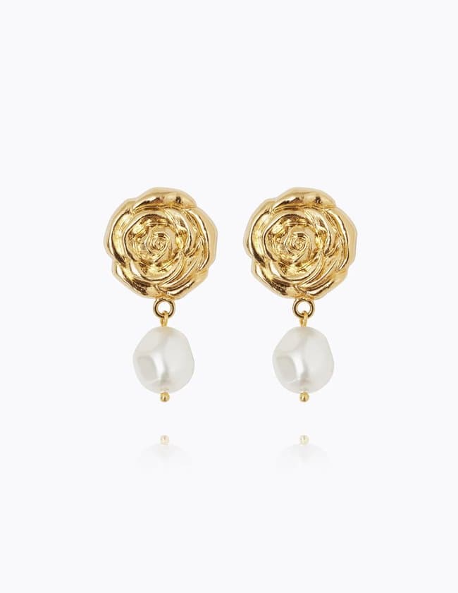 Caroline Svedbom rosita pearl earrings - gold