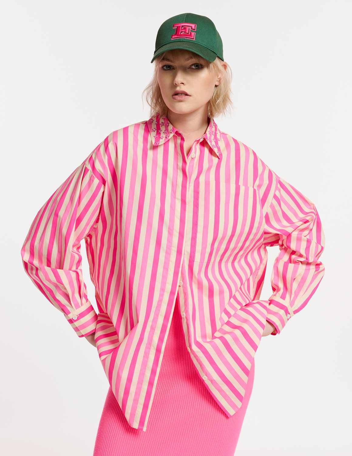  Tommy Hilfiger Women's Woven Baseball Button Up Striped Shirt :  Clothing, Shoes & Jewelry